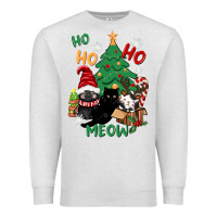 Oatmeal Heather ho ho ho meow Premium Sweatshirt - CowGirlArtShop