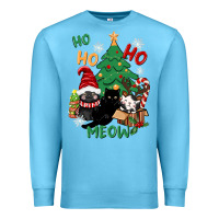Ocean Blue ho ho ho meow Premium Sweatshirt - CowGirlArtShop