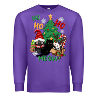 Purple ho ho ho meow Premium Sweatshirt - CowGirlArtShop