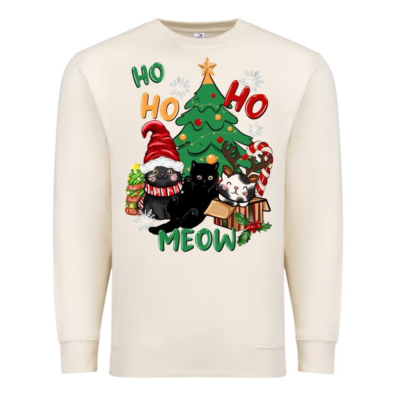 Ho Ho Ho Meow Premium Sweatshirt by CowGirlArtShop | Teevron
