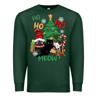 Sports Green ho ho ho meow Premium Sweatshirt - CowGirlArtShop