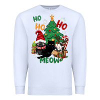White ho ho ho meow Premium Sweatshirt - CowGirlArtShop