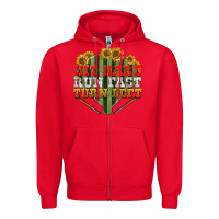 Red Hit hard run fast turn left Zipper Hoodie - NancyCooperArtShop