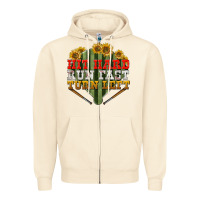 Sandshell Hit hard run fast turn left Zipper Hoodie - NancyCooperArtShop