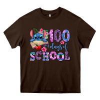 Chocolate Brown 100 days of school Heavy Core Tee - AdoDesignShop