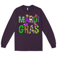 Plum Mardi Gras Carnaval Mask Long Sleeve Tee - BundleAndBundleShop