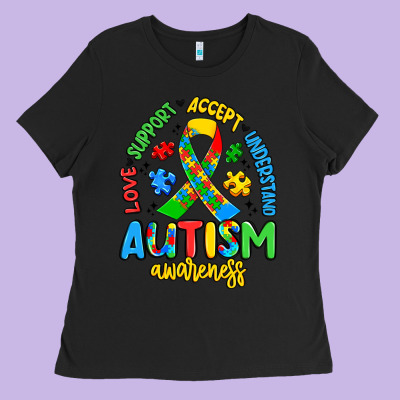 Love Support Accept Understand Autism Awareness Ladies Tee Designed By Artiststas