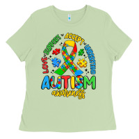 Matcha love support accept understand autism awareness Ladies Tee - Artiststas