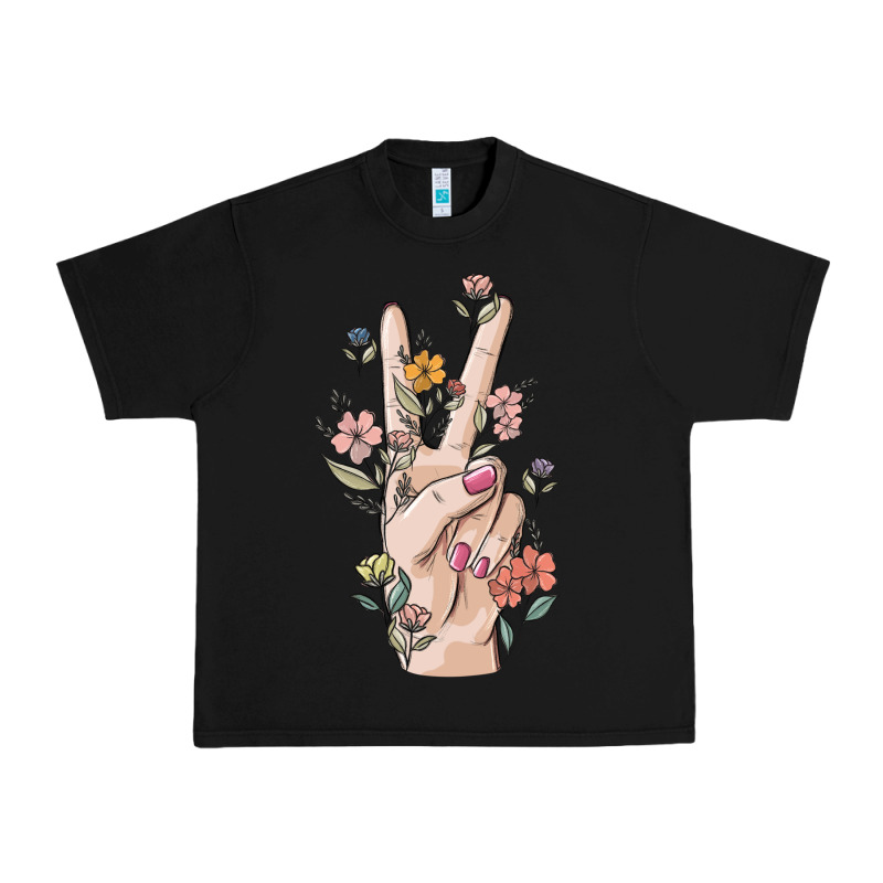 Hand Peace Sign Urban Heavy Tee by MaliasSmallBusiness | Teevron