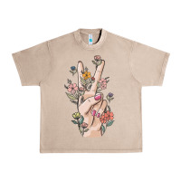 French Oak hand peace sign Urban Heavy Tee - MaliasSmallBusiness