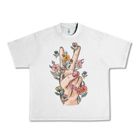 Lunar Rock hand peace sign Urban Heavy Tee - MaliasSmallBusiness