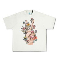 Pistachio hand peace sign Urban Heavy Tee - MaliasSmallBusiness
