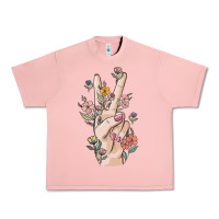 Salmon hand peace sign Urban Heavy Tee - MaliasSmallBusiness