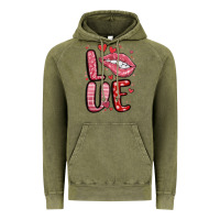 Vintage Olive western love lips Vintage Hoodie - MaliasSmallBusiness