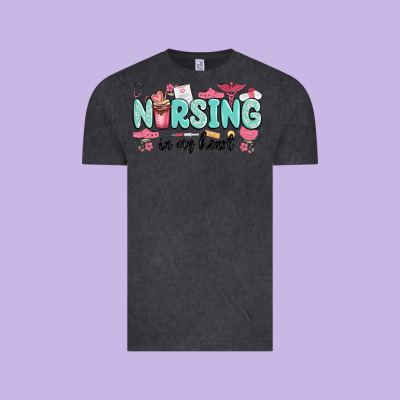 Nursing In My Heart Vintage Tee Designed By Maliassmallbusiness