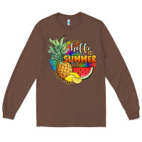 Chestnut hello summer pineapple Long Sleeve Tee - JahusDesignShop