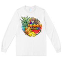 White hello summer pineapple Long Sleeve Tee - JahusDesignShop