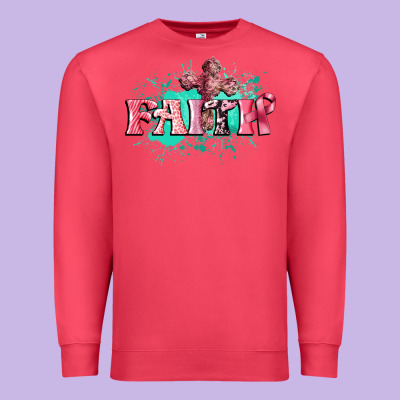 Faith Breast Cancer Premium Sweatshirt Designed By Cowgirlartshop