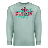 Seafoam faith breast cancer Premium Sweatshirt - CowGirlArtShop
