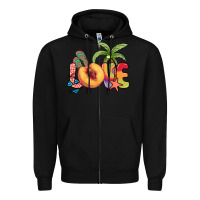 Black Love peach summer Zipper Hoodie - NancyCooperArtShop