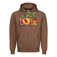 Chestnut Love peach summer Zipper Hoodie - NancyCooperArtShop