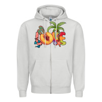 Dove Grey Love peach summer Zipper Hoodie - NancyCooperArtShop