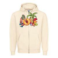 Sandshell Love peach summer Zipper Hoodie - NancyCooperArtShop
