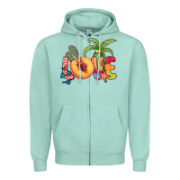 Seafoam Love peach summer Zipper Hoodie - NancyCooperArtShop
