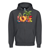 Smoke Love peach summer Zipper Hoodie - NancyCooperArtShop