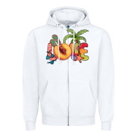 White Love peach summer Zipper Hoodie - NancyCooperArtShop