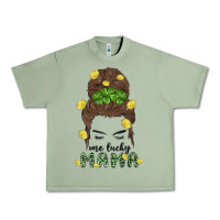 Oil Green one lucky mama Urban Heavy Tee - MaliasSmallBusiness
