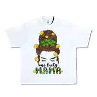 White one lucky mama Urban Heavy Tee - MaliasSmallBusiness