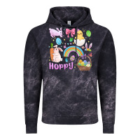 Cloud Black easter hoppy bunny Vintage Hoodie - MaliasSmallBusiness