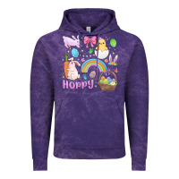 Cloud Purple easter hoppy bunny Vintage Hoodie - MaliasSmallBusiness