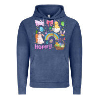 Vintage Denim easter hoppy bunny Vintage Hoodie - MaliasSmallBusiness