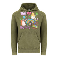 Vintage Olive easter hoppy bunny Vintage Hoodie - MaliasSmallBusiness