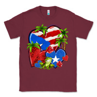 Burgundy puerto rico hearts Classic Tee - NancyCooperArtShop