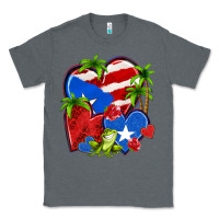 Charcoal Heather puerto rico hearts Classic Tee - NancyCooperArtShop