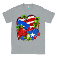 Heather Grey puerto rico hearts Classic Tee - NancyCooperArtShop
