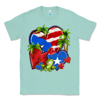 Seafoam puerto rico hearts Classic Tee - NancyCooperArtShop