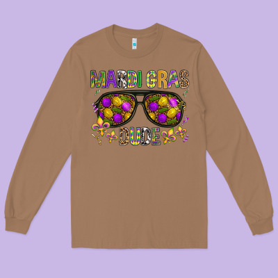 Mardi Gras Dude Long Sleeve Tee Designed By Bundleandbundleshop