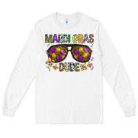 White Mardi gras dude Long Sleeve Tee - BundleAndBundleShop