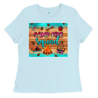 Baby Blue camp fire squad Ladies Tee - JahusDesignShop
