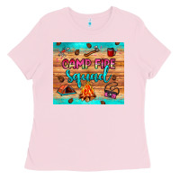 Bubblegum Pink camp fire squad Ladies Tee - JahusDesignShop