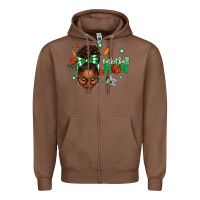 Chestnut Afro Messy Bun Full Face Basketball Mom Zipper Hoodie - texasbilliewilder