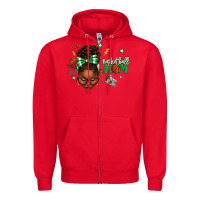 Red Afro Messy Bun Full Face Basketball Mom Zipper Hoodie - texasbilliewilder