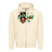 Afro Messy Bun Full Face Basketball Mom Zipper Hoodie | Teevron