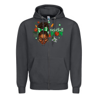 Smoke Afro Messy Bun Full Face Basketball Mom Zipper Hoodie - texasbilliewilder
