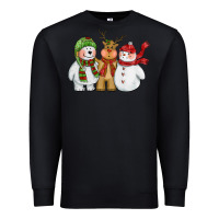 Black christmas polar bear reindeer and snowman Premium Sweatshirt - CowGirlArtShop