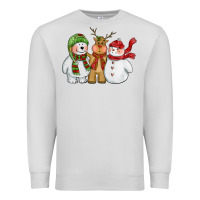 Dove Grey christmas polar bear reindeer and snowman Premium Sweatshirt - CowGirlArtShop